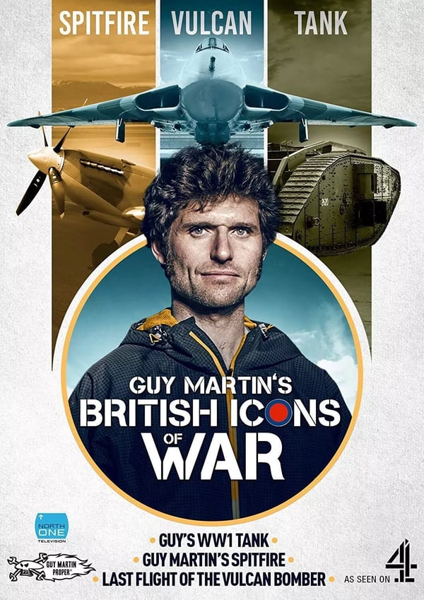 GUY MARTIN'S BRITISH ICONS OF WAR (SPITFIRE / VULCAN BOMBER / WW1 TANK) (DVD) Brand New