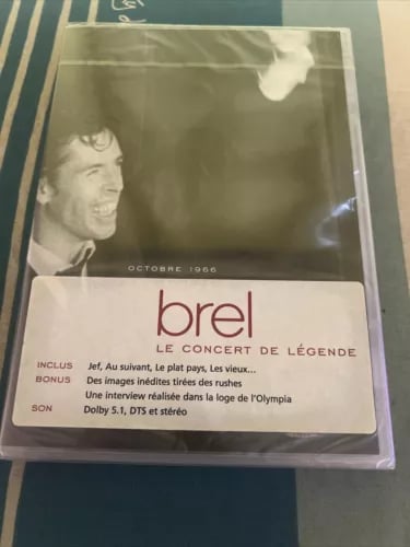 Jacques Brel: Adieux a l'Olympia, Vol. 1 (DVD, 1966) REGION 2- AND Brand New
