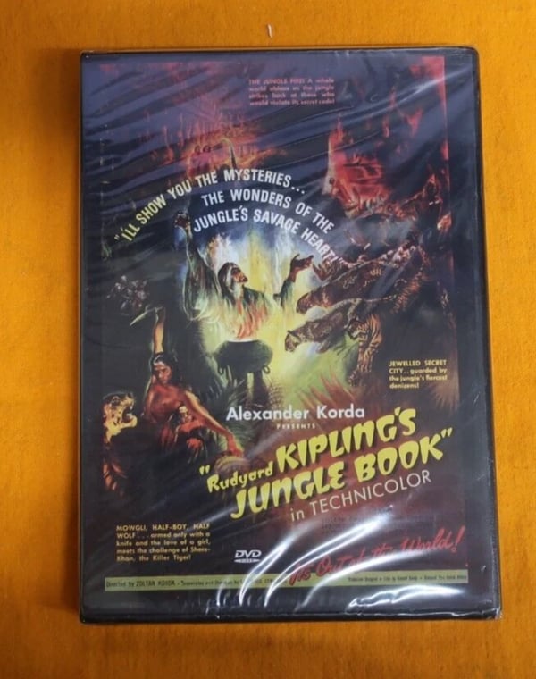 Rudyward Kipling's Jungle Book Multiregional DVD, 1942 Classic Brand New