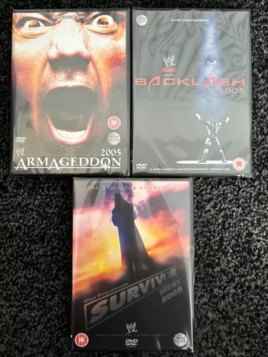 3x WWE 2005 DVD: ARMAGEDDON, SURVIVOR SERIES, BACKLASH