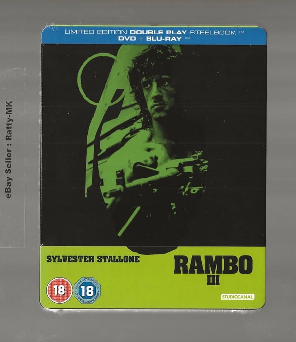 RAMBO III 3 - EXCLUSIVE DVD + BLU RAY STEELBOOK - Brand New RAMBO III 3 - EXCLUSIVE DVD + BLU RAY STEELBOOK - Brand New