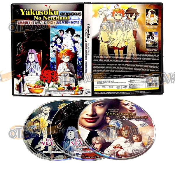 YAKUSOKU NO NEVERLAND (SEASON 1+2) - TV DVD (1-23 EPS+LIVE ACTION MOVIE) ENG DUB Brand New