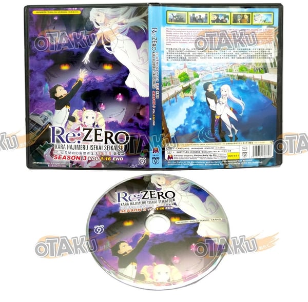RE:ZERO KARA HAJIMERU ISEKAI SEIKATSU (SEASON 3) - DVD (1-16 EPS) Brand New