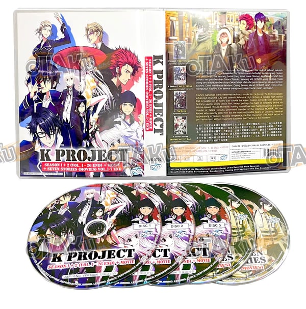 K-Project (Sæson 1+2): TV DVD (1-26 episoder + film + 7 historier) - Engelsk dub