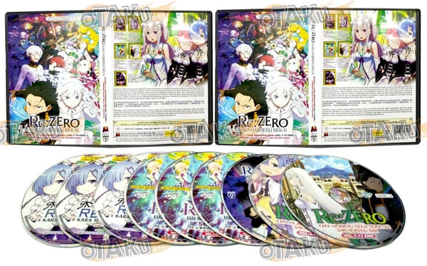 Re:Zero kara Hajimeru Isekai Seikatsu (Kausi 1-3) + Shin Henshuu-ban - DVD (79 jaksoa + 2 erikoisjaksoa)