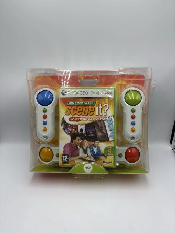 Xbox 360 Box Office Smash Scene It 4 Remotes, Sensor & Game Brand New
