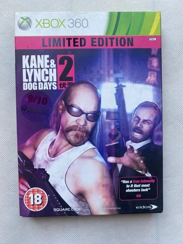 Kane and Lynch 2 Dog Days Ltd Ed (light box wear) Xbox 360 Brand New