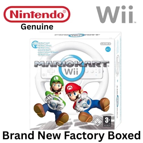 Nintendo Wii Mario Kart Game & Steering Wheel BOXED ( GAME + WHEEL ) Brand New