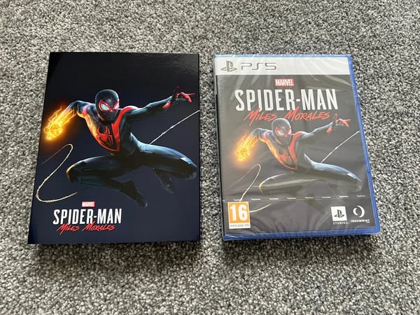 Spider Man Miles Morales PS5 Game With Slip Cover Sleeve Brand New