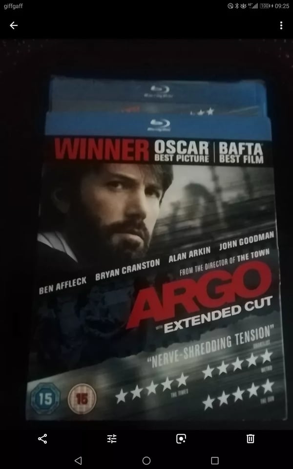 Argo : Extended Edition (Bluray, 2012) . Cert 15. Incls Slip Cover. Brand New