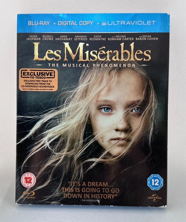 Les Miserables BluRay Modern Adaptation 2012 Anne Hathaway Hugh Jackman Brand New