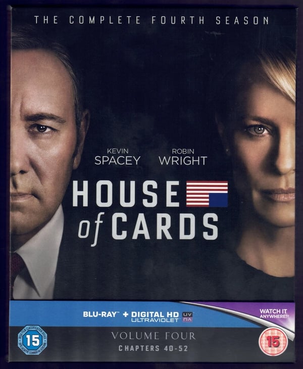 House of Cards season 4 blu ray Chapters 4052 Aprox time 646 min P&P Free Brand New