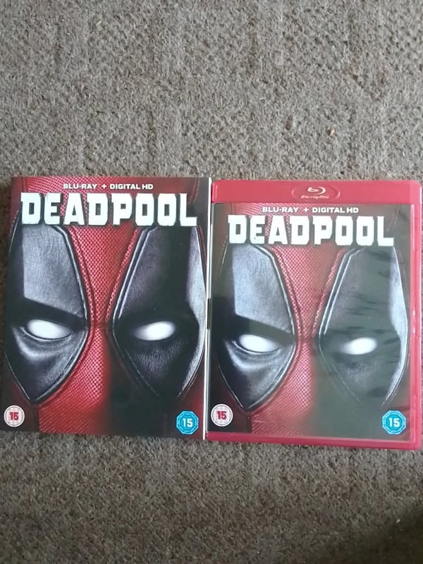 DEAD POOL BLURAY RED CASE, + SLIPCOVER FREEPOST Brand New