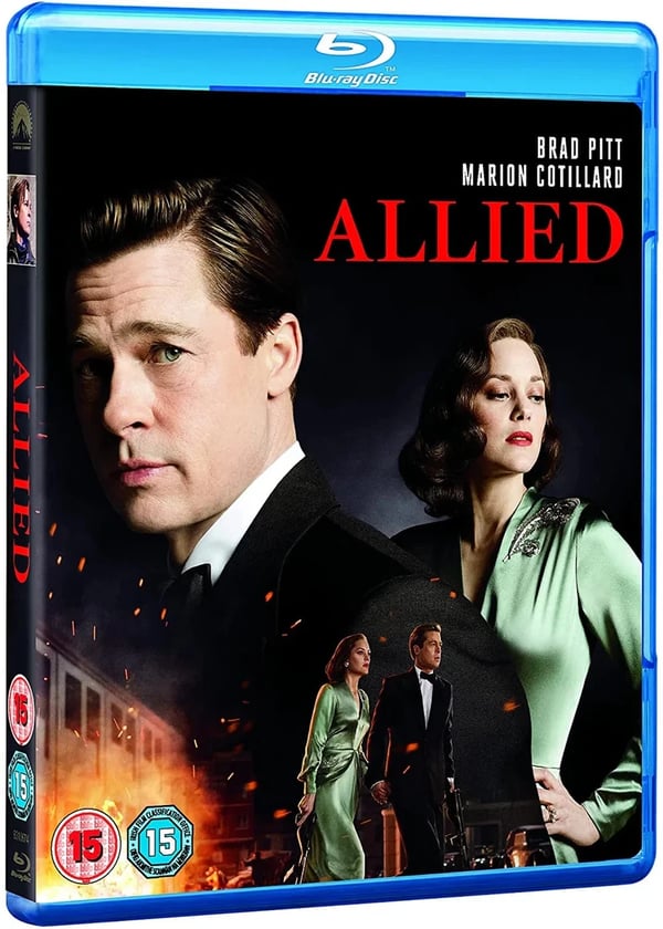 Allied (Bluray, 2017) Brad Pitt Marion Cotillard WW2 Action Movie Brand New