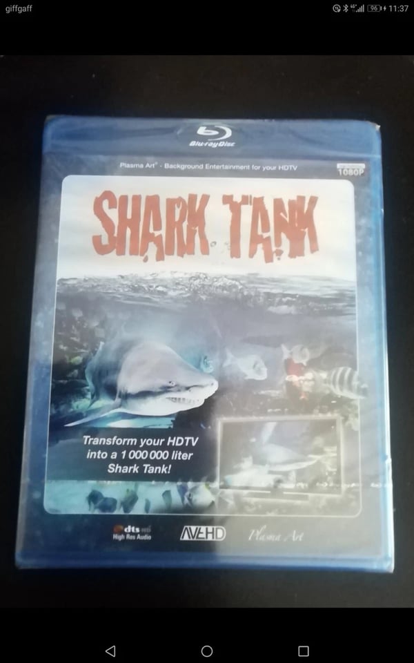 Plasma Art Shark Tank (Bluray, 2011) . Cert E. Brand New