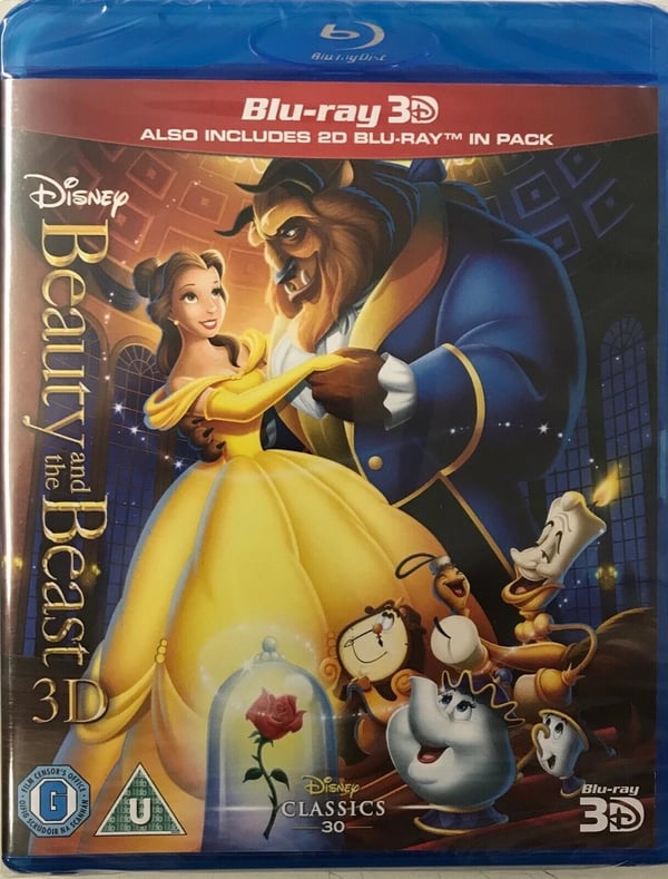 Beauty and the Beast (Disney) (3D Edition + 2D Edition) [Bluray] Brand New