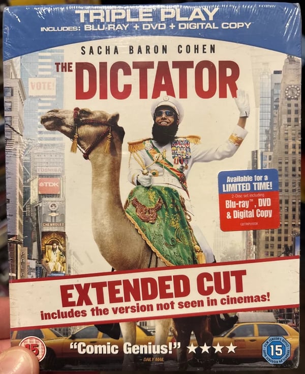 The Dictator Triple Play Region Free Blu Ray Rare Deleted Extended Cut Comedy Brand New
