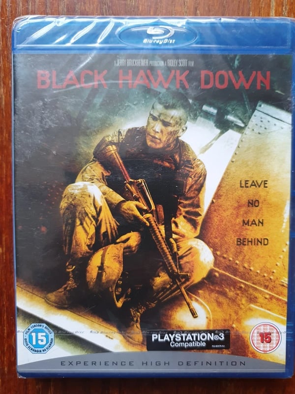 Black Hawk Down Bluray REG FREE 2001 FILM 144m RIDLEY SCOTT Brand New