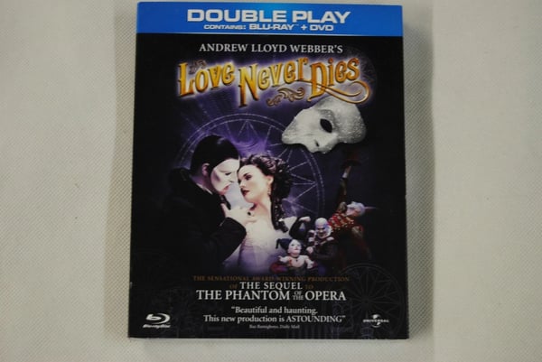 ANDREW LLOYD WEBBER'S LOVE NEVER DIES BLURAY + DVD SLIPCASE COVER Brand New