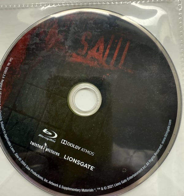 Saw Unrated Edition Remastered Bluray DISC ONLY REGION A Dolby Atmos Brand New