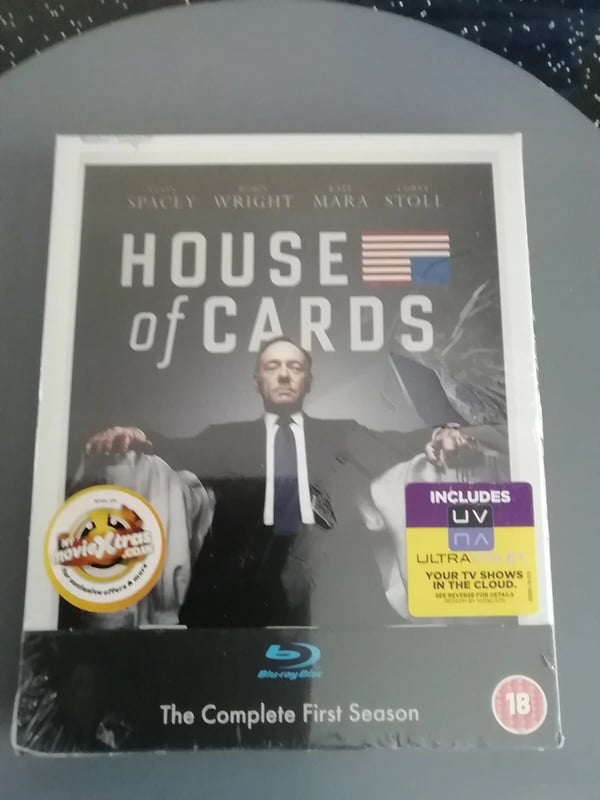 House of Cards Series 1 Complete (Bluray, 2013, 4Disc Set) .Cert 18 Brand New