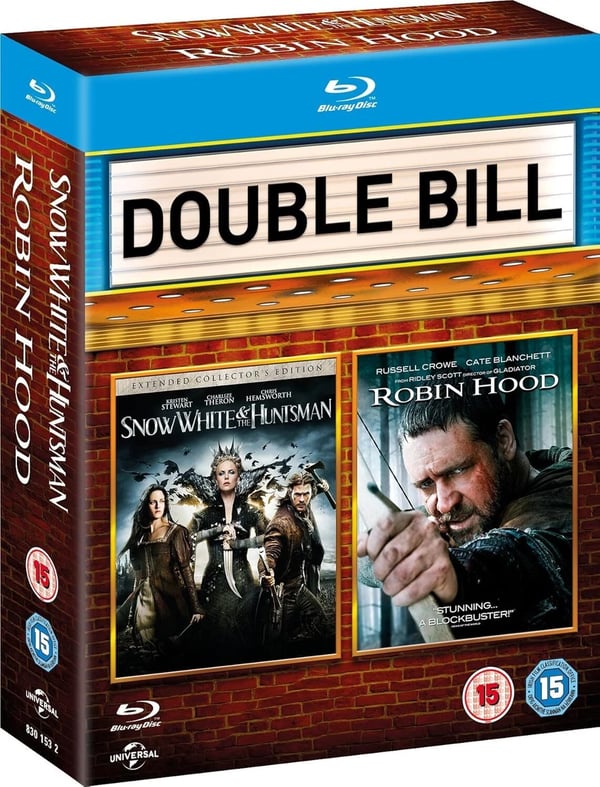 Snow White and the Huntsman / Robin Hood (Double Pack) [Bluray] [Region Free] Brand New