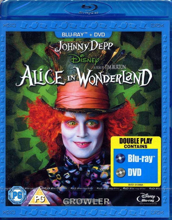 ALICE IN WONDERLAND BLURAY DVD WALT DISNEY FILM TIM BURTON FUN CHILDREN MOVIE Brand New