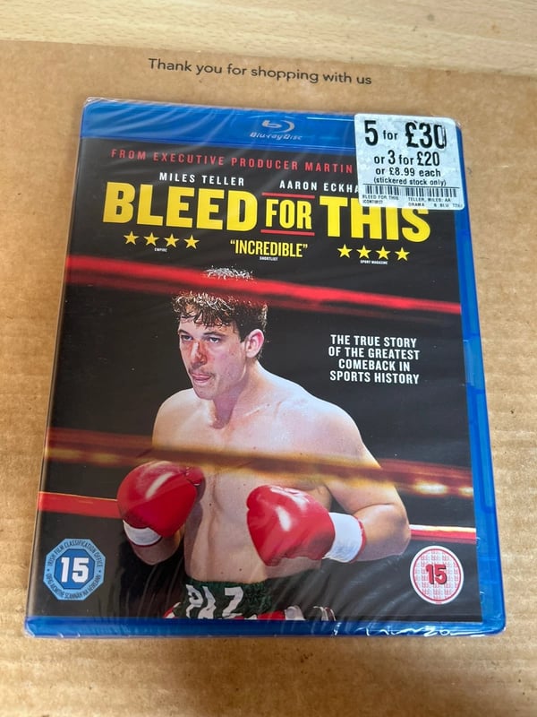 Bleed For This (2016) Reg B Blu Ray Miles Teller Boxing Movie Brand New