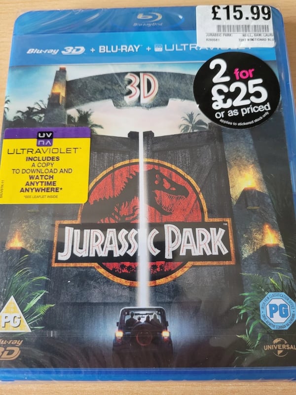 Jurassic Park 3D / 2D BluRay (2013) Brand New