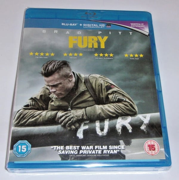 Fury Limited Edition Booklet (bluray, 2015) Brad Pitt War Movie Brand New
