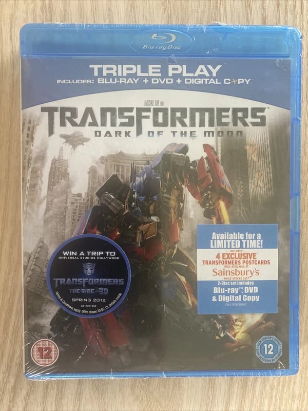 Transformers Dark of the Moon Bluray 2011 3 SciFi Sequel Movie Brand New