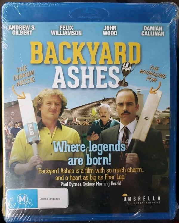 BACKYARD ASHES, Cricket Comedy Region B BluRay Mark Grentell Brand New