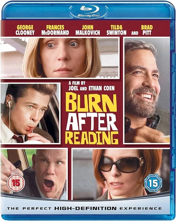 Burn After Reading Bluray, 2009 Coen Brothers Film w/ Brad Pitt Brand New