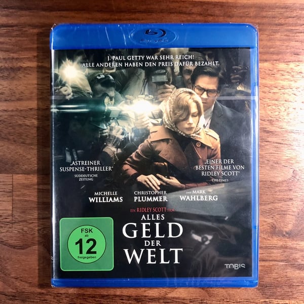 All The Money In The World (Bluray) Mark Wahlberg Brand New