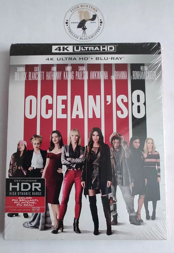 Ocean's 8 4K UHD + Bluray ITALIAN EDITION with English Audio 'O' Ring Slipcase Brand New