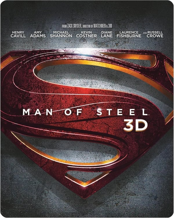Man Of Steel Steelbook 3D + Bluray + Digital Shrink Wrapped Brand New