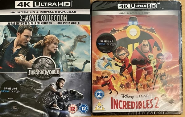 BLURAY Jurassic World & Fallen Kingdom 4K Ultra HD UHD + Incredibles 2 SEAL Brand New