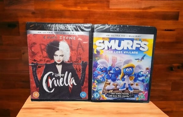 Cruella + Smurfs the Lost Village 4k UHD blu ray foil P&P Free Brand New