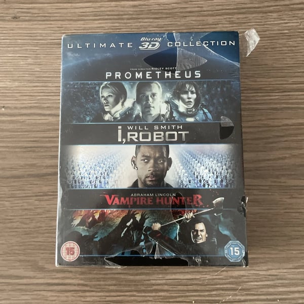 Prometheus / I, Robot / Abraham Lincoln Vampire Hunter Triple Pac... Blue Ray Brand New