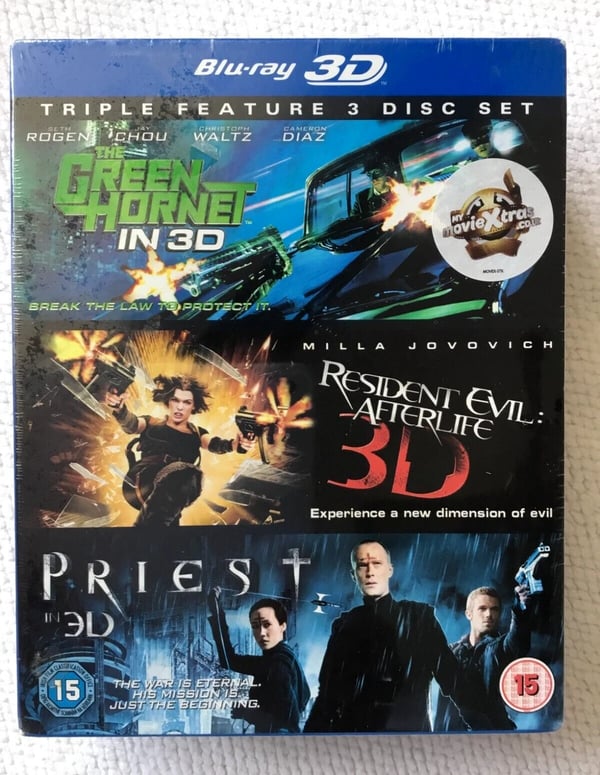 The Green Hornet 3D/Priest 3D/Resident EvilAfterlife 3D~Bluray Boxset~ Brand New