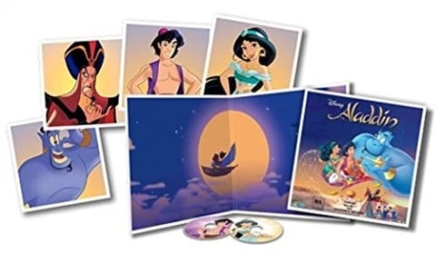 Aladdin (U) 1992 DVD+BR Big Sleeve Ed. (2 Disc) W/4 Art Cards Bluray Brand New