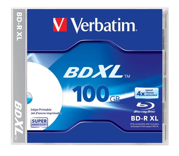 Verbatim BDXL 100GB 4X White Inkjet Printable, Hub Printable 1pk Jew (Bluray) Brand New