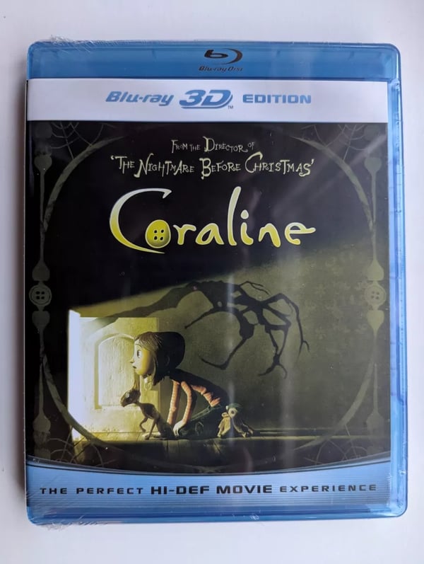 Coraline (3D Bluray, 2010, Promo) Henry Selick, Dakota Fanning, Brand New