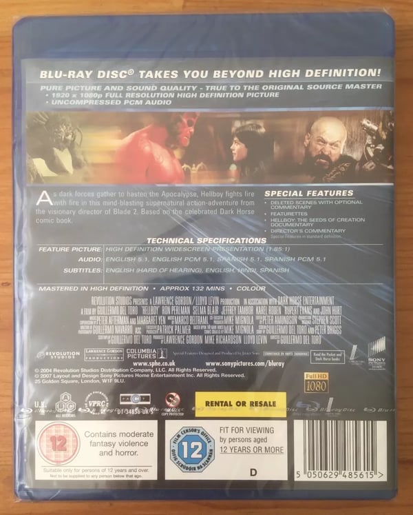 HellBoy 2004 HMV BLURAY Hell Boy HellBoy DEL TORO Not 4K UHD DVD VHS Brand New