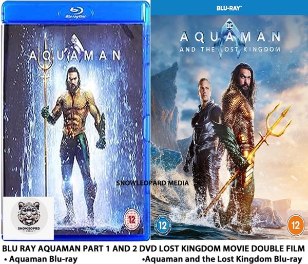BLU RAY AQUAMAN PART 1 AND 2 DVD LOST KINGDOM MOVIE DOUBLE FILM PACK R2 Brand New