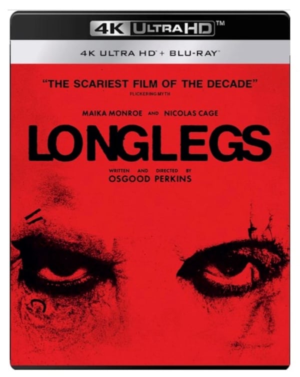 LONGLEGS 4K REMASTERED UHD BLURAY MAIKA MONROE OSGOOD PERKINS 2024 Brand New