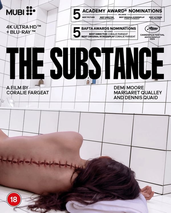 THE SUBSTANCE 4K REMASTERED UHD BLURAY DEMI MOORE + SLIPCOVER Brand New