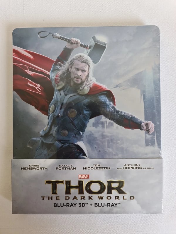 THOR THE DARK WORLD 3D + 2D BLURAY STEELBOOK, Brand New