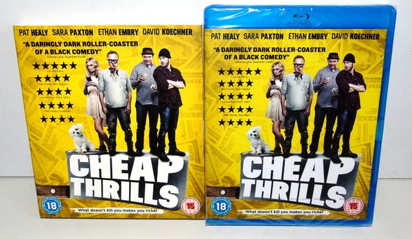 Cheap Thrills Blu Ray with Slip Cover Comedy Brand New