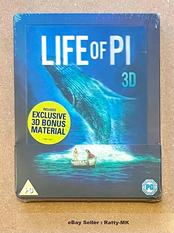 LIFE OF PI LENTICULAR 3D BLU RAY STEELBOOK Brand New